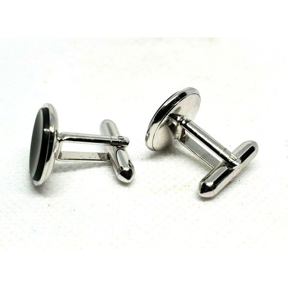 Smoke Pearl Gray Silver Tuxedo Studs Tux Cuff Links - Picture 2 of 8